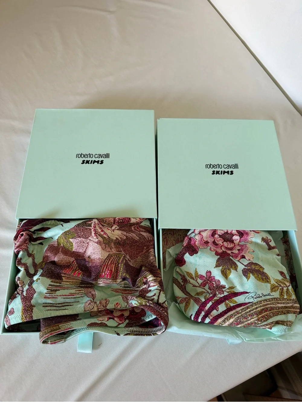 Roberto Cavalli x SKIMS Fagianella Micro Bandeau Thong Bikini Set 3X